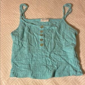 Heart Hips Green Ribbed Crop Tank Top